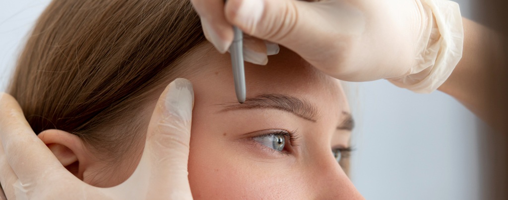 une femme ayant fait un brow lift